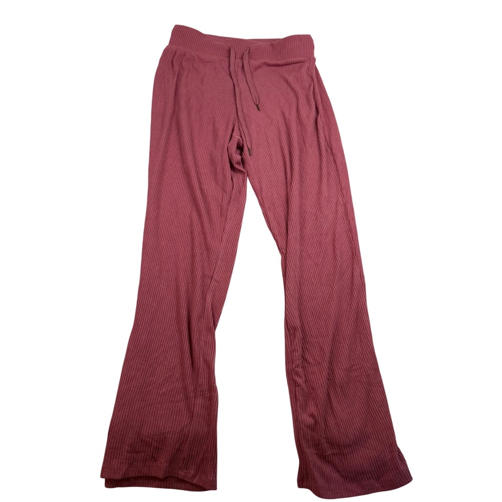 Honeydew Intimates Ribbed Knit Pajama Pants Rose Pink Wide Leg Small 4588
